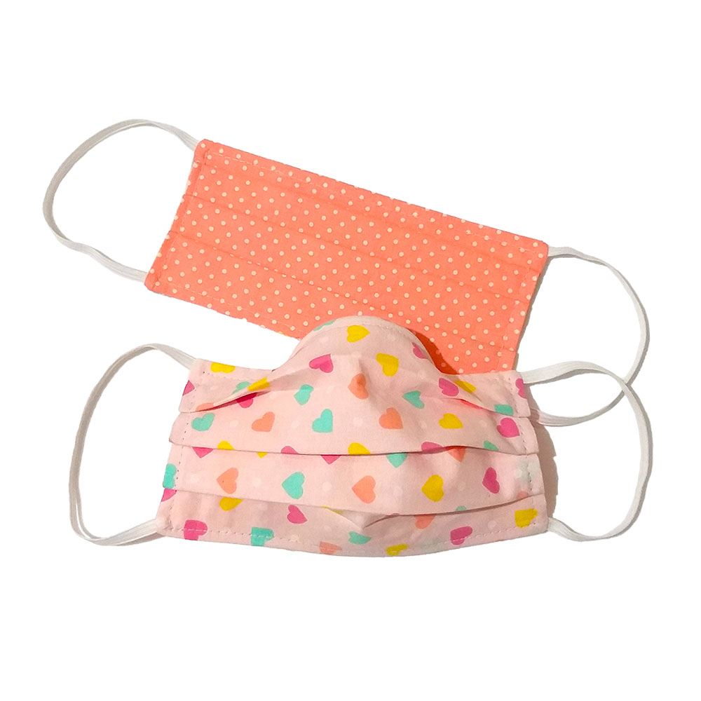 Máscara de Proteção facial Infantil (4-9 anos) em tecido 2 camadas - Microplus - Microguard Coração Color