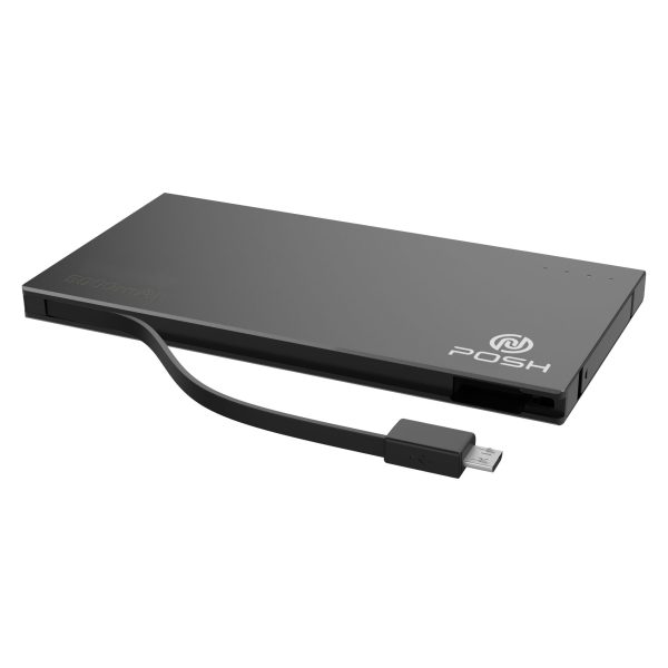 Carregador Portátil Power Bank Metal 5000mah Duo Slim Posher Pbd5s Preto