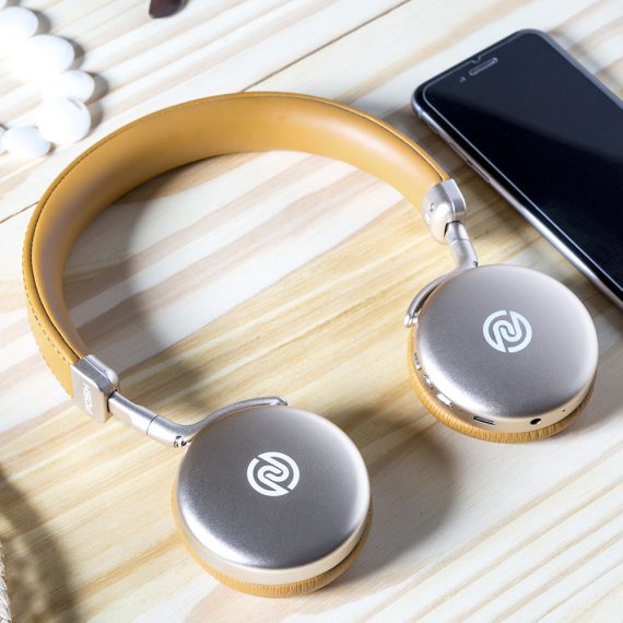 Headphone Posher, Alta Resolução, Tecnologia aptX, Bluetooth Wireless Sem Fio, Entrada P2/P2 Prestige Dourado