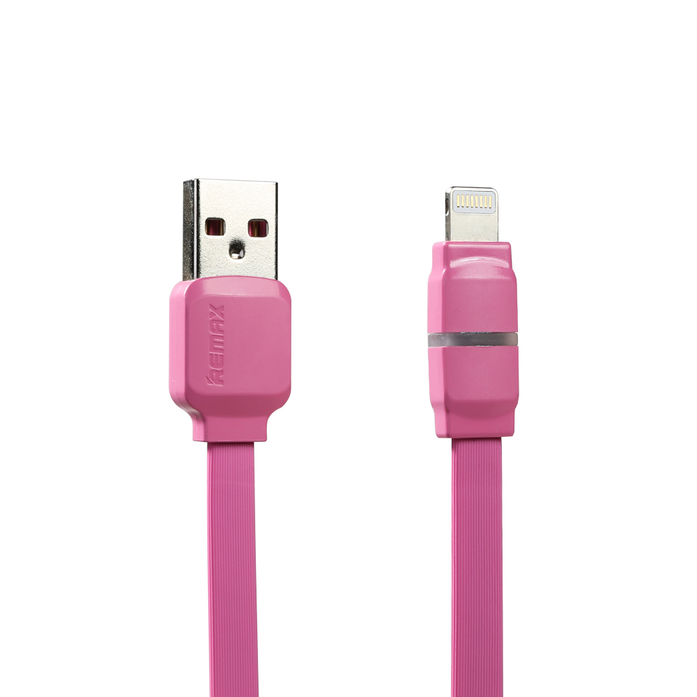 Cabo Flat Lightning para USB Led Indicador de Carga 1m Breathe Pink 22_18_0_U