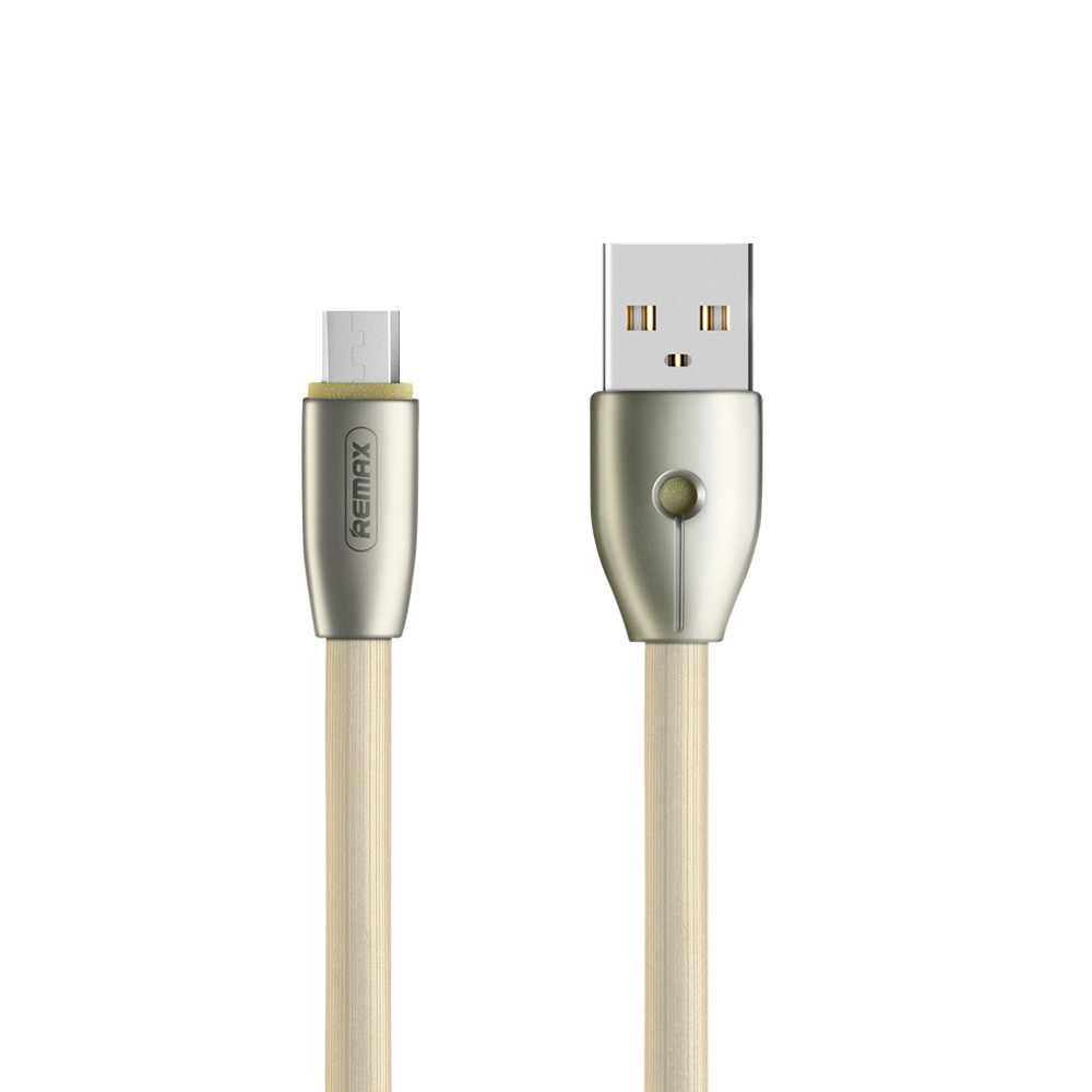 Cabo Flat Posher Micro USB para USB LED Indicador de Carga 1m Knight Dourado 30_8_0_U